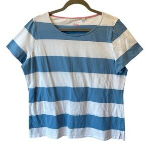 Boden short sleeve tee 20 22 Blue white striped T-shirt Womens round neck top